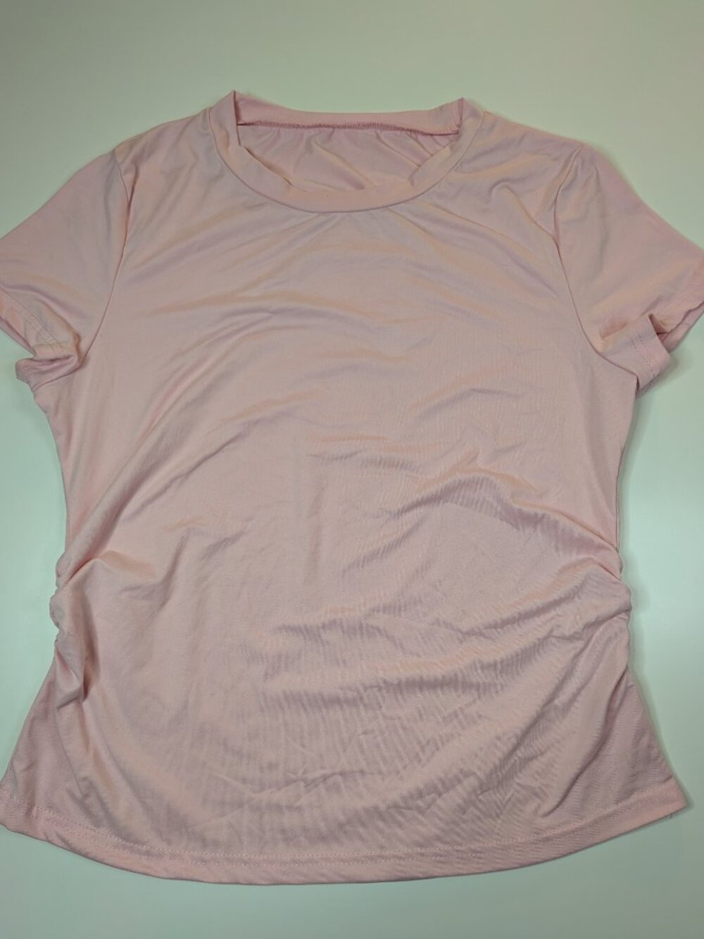 SHEIN Pink Ruched Side Top Large